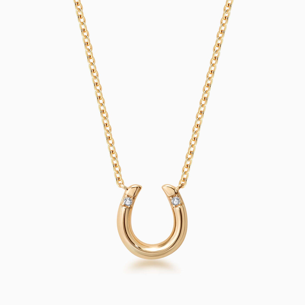 Horseshoe Necklace in Gold, Diamond Necklace, Necklace Gift for Mom, Gift for Her