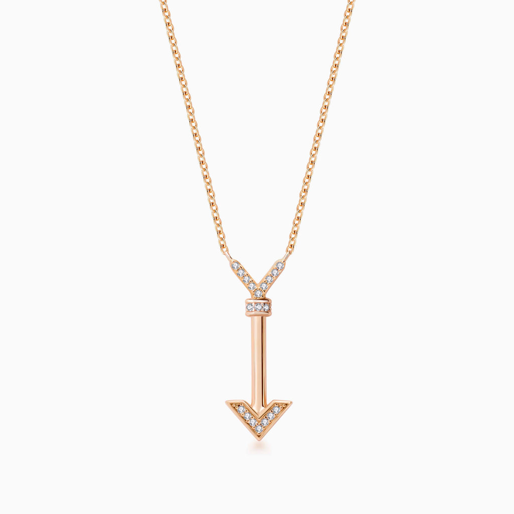Arrow Necklace in Rose Gold with Diamonds